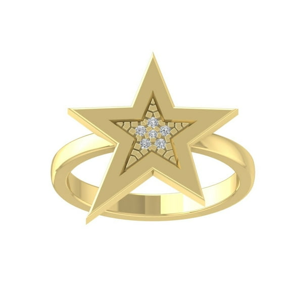 ARAIYA FINE JEWELRY 10K Yellow Gold Lab-Grown Diamond Anniversary Ring (1/20 cttw Round-shape Lab-Grown Diamonds (D-F Color, VS Clarity) Size 5