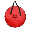 thumbnail image 4 of Red Holiday Christmas Wreath Storage Bag For 25" Wreaths with Easy-Open Zipper Heavy Duty Xmas Wreath Container, 4 of 8