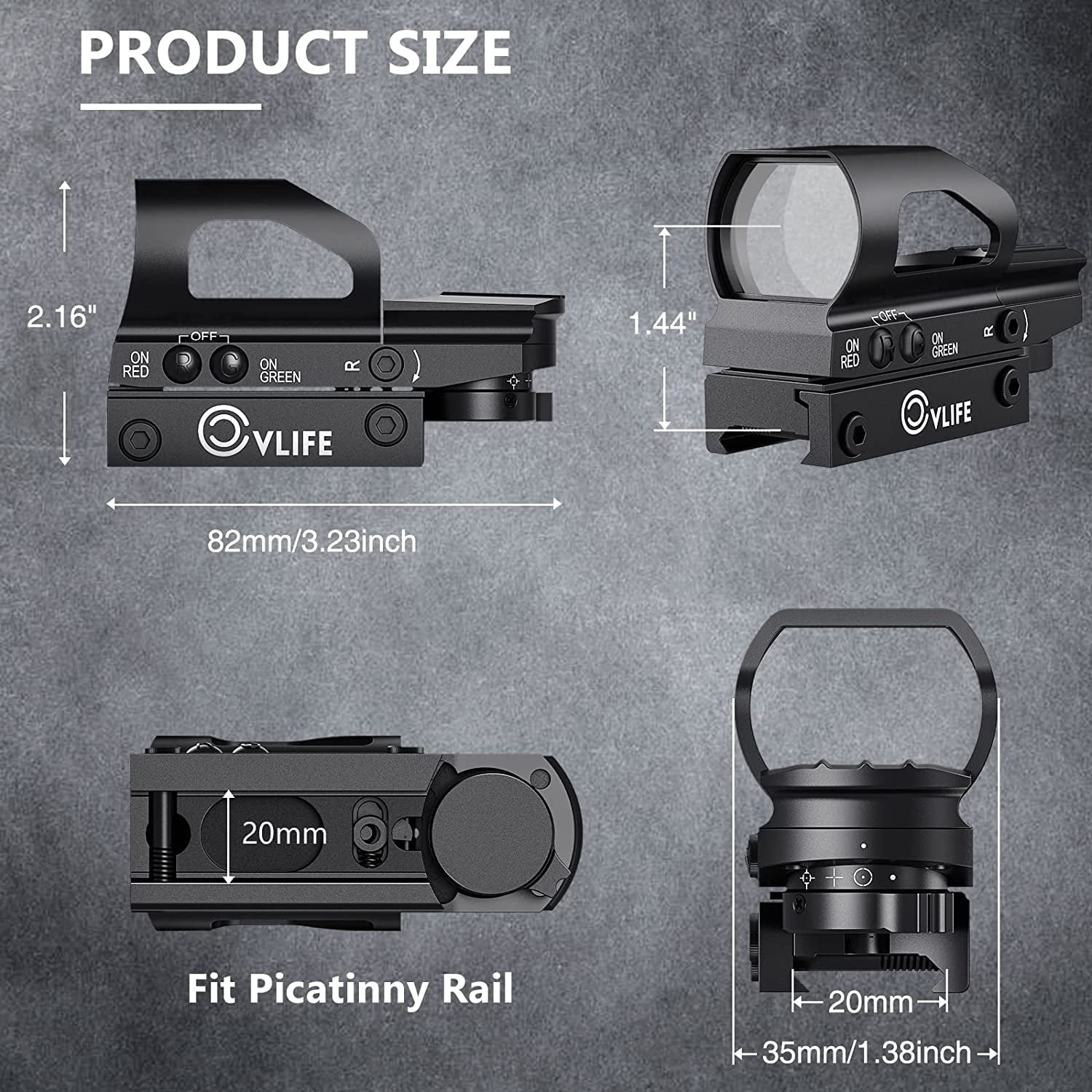 CVLIFE Red Dot Sight ON & Off Switch for 20mm
