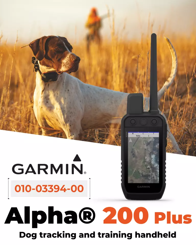 Garmin Alpha 200 Plus Dog Tracking and Training Handheld GPS, 3.5” Touchscreen, Track and Train Up to 20 Dogs from 9 Miles