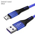 thumbnail image 2 of Injueey Micro Usb Kabel 3A Nylon Snel Opladen Usb Data Kabel Voor para Tablet Android Mobiele Telefoon Usb oplaadkabel Teléfono y Comunicación Azul androide 1M, 2 of 6
