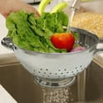 thumbnail image 3 of 3-Quart Stainless Steel Colander - Professional Strainer with Heavy Duty Handles and Self-Draining Stable Base, Polished Mirror Finish, 3 of 4