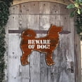 thumbnail image 3 of Designocracy MA991242 18 x 18 in. Beware of Dog Brown Puppy House Number Sign Decor, 3 of 4