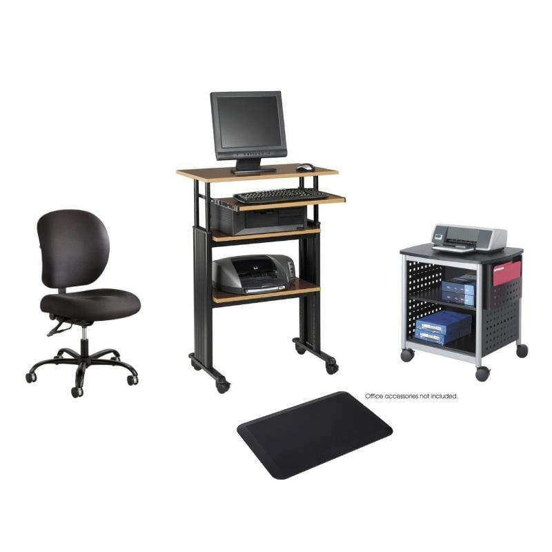 Safco Adjustable Height Workstation With Printer Stand And Task