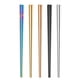 thumbnail image 1 of Palillos de acero inoxidable, 5 pares de palillos reutilizables, fáciles de usar, palillos para familia/hotel/restaurante de 23 cm, 1 of 5