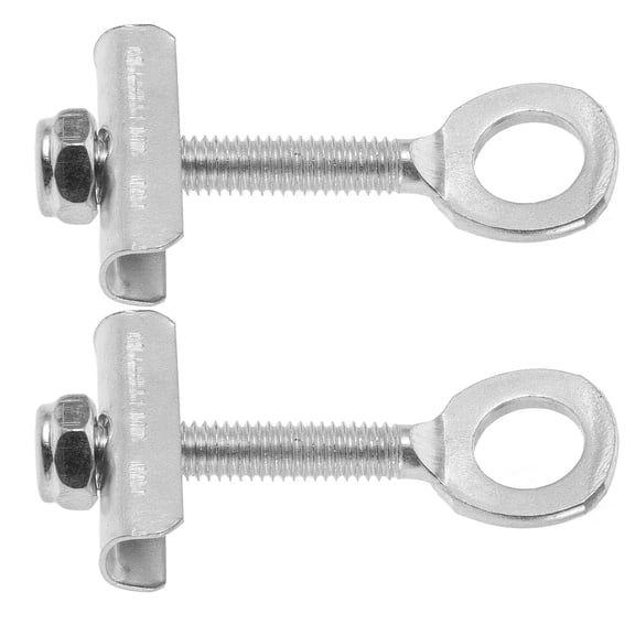 2 Pcs Motorcycle Chain Tensioner Adjustable Tighteners Silver
