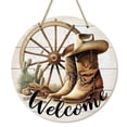 thumbnail image 2 of Farmhouses Welcome Sign Wooden Doorplate Vintage Leather Boots Home Wall Decoration Wooden Pendant, 2 of 6