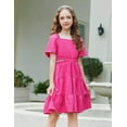 thumbnail image 4 of Arshiner Girls Dress Cut Out Shirred Ruffle Hem Summer, 4 of 8