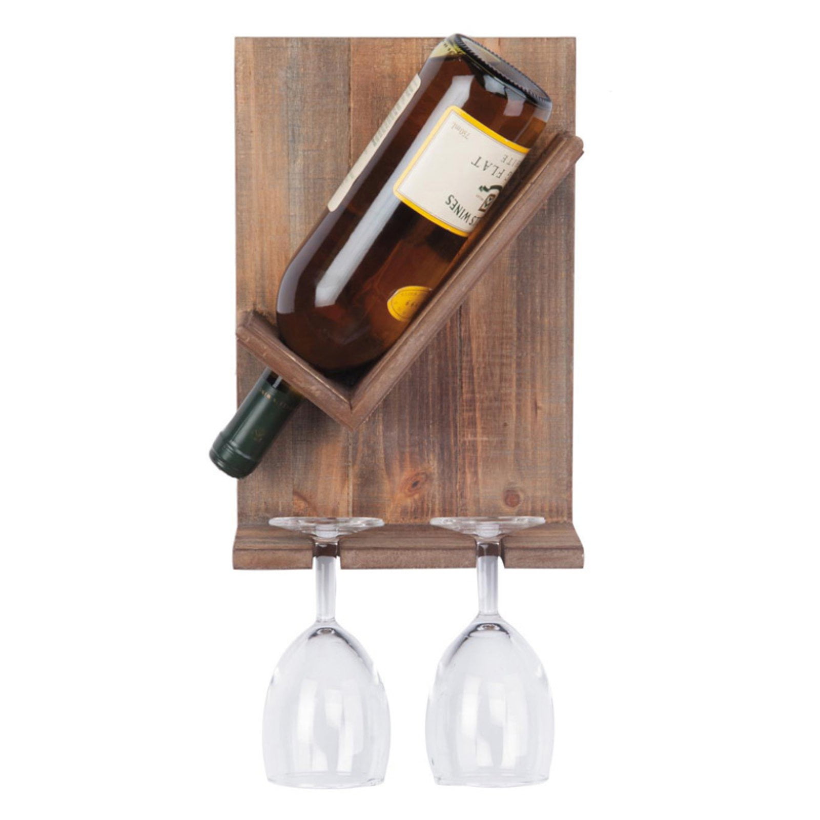 Foreside Home & Garden Single Bottle Wood Wall Mount Wine Rack