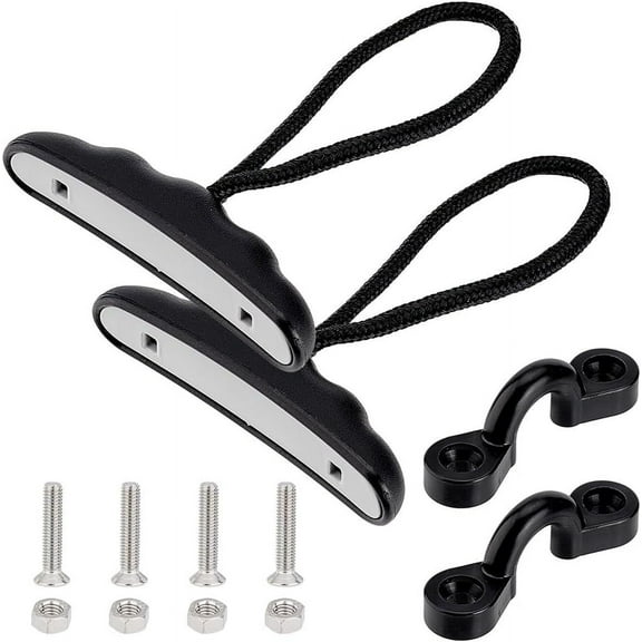 2 pcs Kayak Handles T-Handle with Cord and Pad Eyes Deck Loops Eyelets Tie Down Pad Eye Kayak Carrying Kayak and Boat Accessories diy