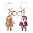 thumbnail image 4 of Christmas Keychain, Keychain Pendant Accessories Christmas Ornaments Key Chain Kits, 2Pcs For Hand-made,Zipper Handles Ornaments Cartoon Craft Decorations Rose Red, 4 of 8