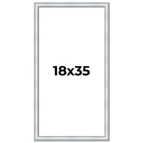18x35 Frame Sterling Silver Solid Wood Picture Frame | 1.25 Inch Moulding Width | 0.75 Inch