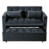 Leumius Convertible Sofa Bed,3-in-1 Sleeper Sofa with Pull Out Bed,Loveseat Couch with Adjustable Backrest for Living Room,Black - Walmart.com