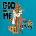 thumbnail image 6 of Wild Bobby God Made Me This Way Cross with Sunflowers Inspirational/Christian Men Tee, Light Turquoise, 5X-Large, 6 of 6