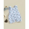 thumbnail image 3 of Bslissey Newborn Baby Girls Easter Straps Rompers Sleeveless Cute Bunny Flower Print Tank Tops Jumpsuit Infant Toddler Cute Daily Overalls Bodysuit 0-24 Months, 3 of 8