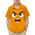 thumbnail image 2 of Babcutegg Boys and Girls Short Sleeve Casual Shirt with Playful Print Design, Functional Front Pocket, and Comfortable Cotton Blend Fabric Orange Size 14, 2 of 9