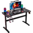 thumbnail image 1 of FDW Writing Office Student PC Desk Extra Large Modern Ergonomic Racing Style Table Workstation Carbon Fiber Cup Holder Headphone Hook, Red, 1 of 7
