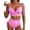 AD Pink Stripes, variant on Women's 2 Piece Swimsuit High Waisted Bikini Set Tummy Control Bathing Suits for Women Ruffle Trim Drawstring Swimwear Blue Stripes XL