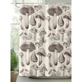 thumbnail image 2 of Khaki Mushroom Shower Curtain, and Leaf Retro Nostalgic Style Waterproof Shower Curtain Set with 12 Hooks Lightweight Washable Fabric Shower Curtains for Bathroom 72x72 Inches, 2 of 6
