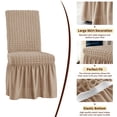 thumbnail image 3 of DyFun Durable 4-Piece Polyester and Spandex Dining Chair Slipcover, Oatmeal, 3 of 6