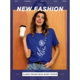 thumbnail image 4 of Xuanfei Women Dandelion Graphic Round Neck Short Sleeve T-Shirt, 4 of 7