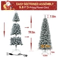 thumbnail image 6 of VEIKOUS 6ft Christmas SlimTree, Prelit Pencil Tree Snow Flocked for Holiday Decor W/200 LED Lights & 600 Tips, Green, 6 of 7