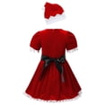 thumbnail image 2 of Disfraz de elfo de Navidad para niñas pequeñas, vestido de fiesta elegante de Papá Noel, traje festivo de Navidad, vestido tutú con borlas de princesa y cinturón para sombrero, 2 of 3