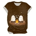 thumbnail image 5 of Godom Halloween Party Shirt Woman Halloween Tshirt Pumpkin Print Tees Casual Vacation Short Sleeve Tops, 5 of 5