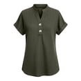 thumbnail image 6 of T Shirts for Women 2026 Summer Short Batwing Sleeve V Neck Ribbed Dressy Casual Office Work Tshirt Blouse, 6 of 6