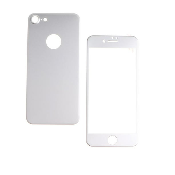 Protector de pantalla de vidrio templado 3D para iPhone 7, color plateado Plata