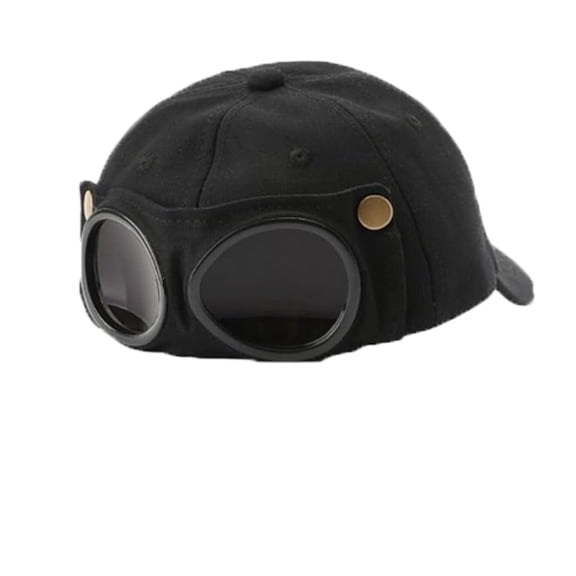 Men's Korean-Style Pilot Baseball Cap, Pilot Hat with Built-in Glasses, Sunshade for Spring & Summer