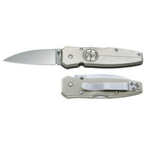 Klein Tools Lockback Knives, 7.2 in, Drop-Point Stainless Steel Blade, Silver Anodized