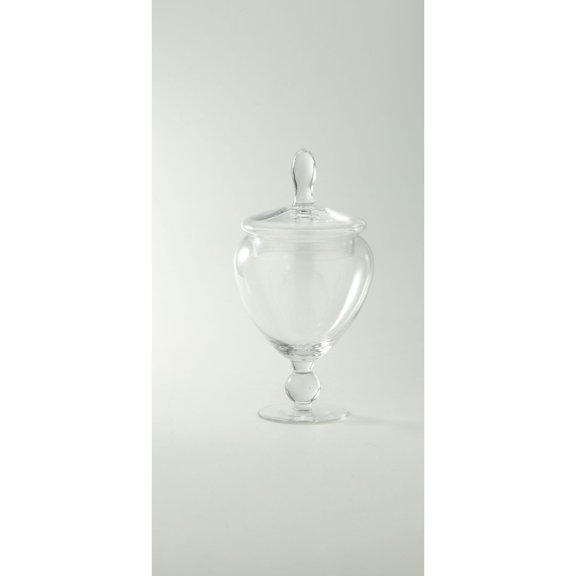 CC Home Furnishings 8.5” Crystal Clear Hand Blown Glass Jar with Finial Lid
