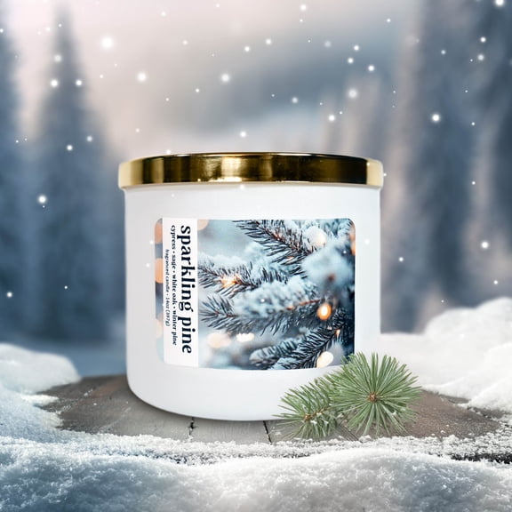 Colonial Candle Sparkling Pine Scented Jar Candle, 3 Wick, 14 oz, 45 Hours Burn, Aromatic