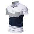 thumbnail image 2 of outfmvch polo shirts for men summer three-color stitching short-sleeved lapel t-shirt womens tops white, 2 of 9