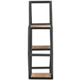 thumbnail image 2 of Powell Wilson 3-Compartment Honeycomb Wall Shelves, Black Metal with Natural Mango Wood, 2 of 13