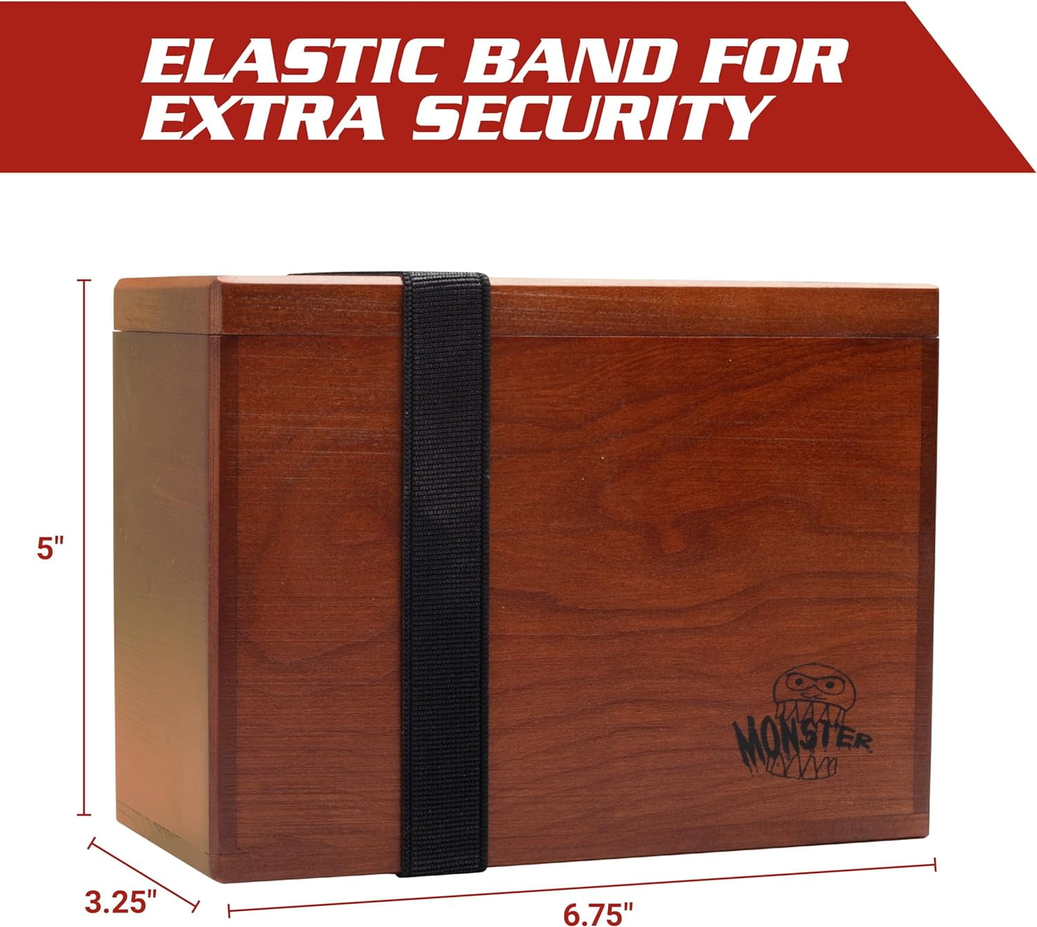 Monster Wooden Double Deck Box w Strong Magnetic Lid & Security