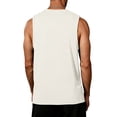 thumbnail image 6 of Sleeveless Shirts for Men Workout Tank Top Cotton Gym Muscle Shirt Moisture Wicking Athletic Summer Sleeveless Top Beige M, 6 of 6
