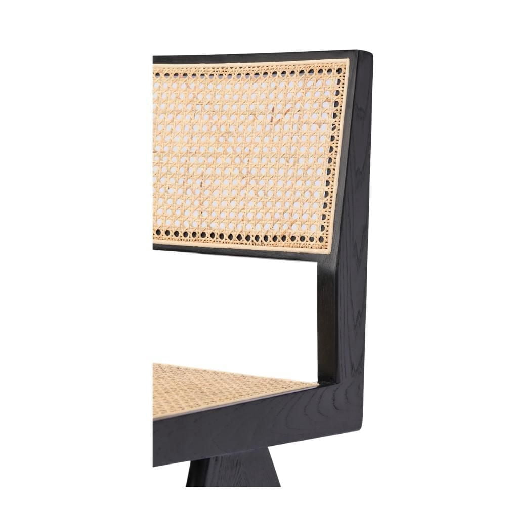 Nord Armless Dining Chair with Sturdy Wood Frame and Elegant Cane Backrest – Sleek and Comfortable Seating for Contemporary Dining Spaces