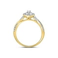 thumbnail image 4 of 14kt Yellow Gold Round Diamond Teardrop Cluster Bridal Wedding Engagement Ring 1/4 Cttw, 4 of 4