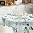 thumbnail image 4 of Teal Eucalyptus Leaves Tablecloth Waterproof Fabric,Round Watercolor Oil-Proof Wrinkle Resistant Table Cover for Dining Table, Buffet Parties and Campin,Mint Color(60" inch Round), 4 of 6