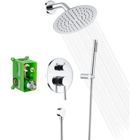 SUMERAIN Modern 1-Handle 1-Spray Shower Faucet 1.8 GPM with Hand Shower in Chrome (Valve Included)
