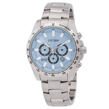 Citizen Chronograph Stainless Steel Blue Dial Quartz AN8230-59L 100M Men's Watch