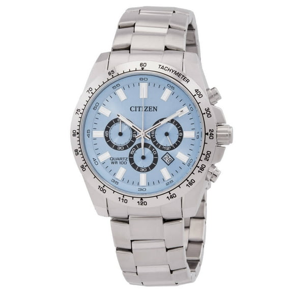 Citizen Chronograph Stainless Steel Blue Dial Quartz AN8230-59L 100M Men's Watch