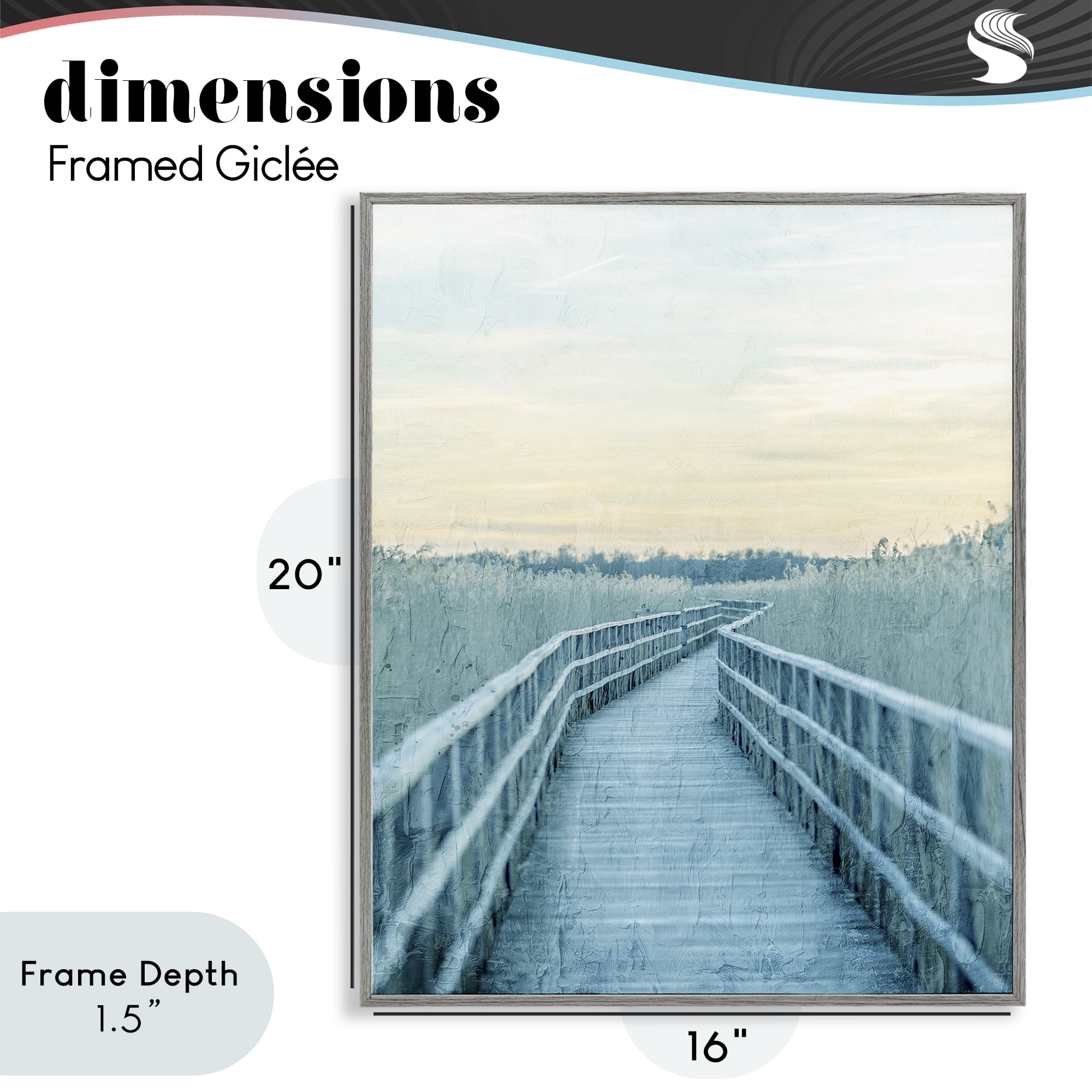 Stupell Industries Wooden Pier Boardwalk Gray Framed Giclee Art, design by Kim Allen