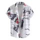 thumbnail image 1 of Camisas Para Hombre Manga Larga Camisa de manga corta con cuello vuelto y estampado suelto informal de Hawaii para hombre (Grey, XXL), 1 of 7