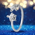 thumbnail image 1 of Fiudx Joyería de Tortuga, Anillo con Diseño de Bosque, Diamante Principal Giratorio, Artesanía Exquisita, Regalo de Compromiso de Boda, Perfecto para Damas, Accesorio de Moda., 1 of 6