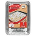 thumbnail image 6 of Handi-Foil 13" x 9" Aluminum Red Meal Prep Pans with Board Lids, 2 Count, 6 of 9