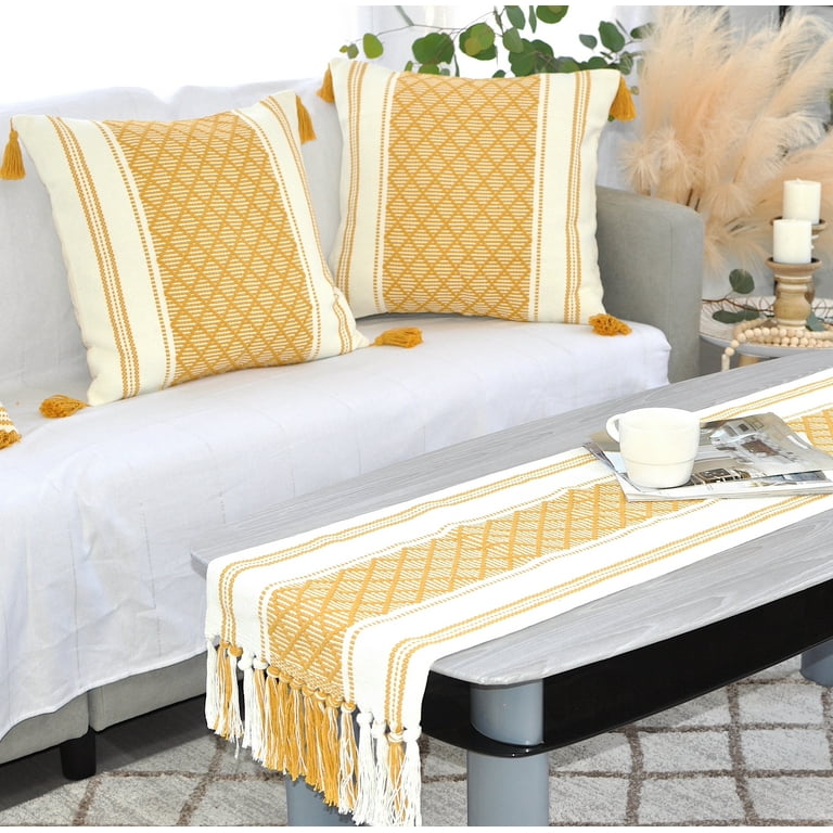 Mustard and cream cushions hotsell