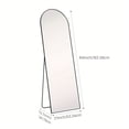 thumbnail image 5 of Full Length Mirror with Stand, Floor Mirror with Aluminum Alloy Frame for Bedroom, Standing Full Body Mirror with Shatter-Proof Nano Glass for Wall, Living Room, Cloakroom, 5 of 12